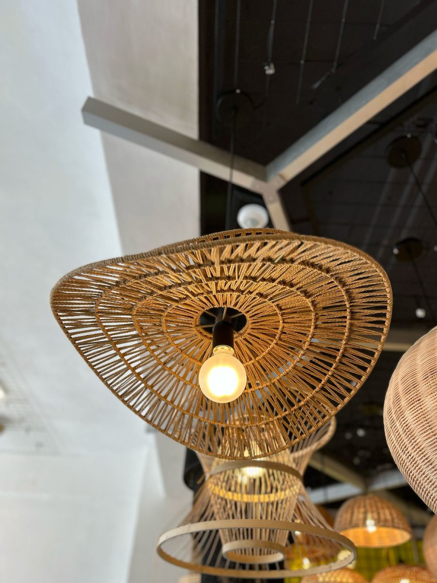 LÁMPARA COLGAR DE RATTAN DOBLE CAPA 60CM COD.3223