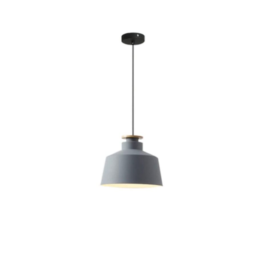 LÁMPARA COLGAR TIPO CAMPANA GRIS E27 30CM*30CM COD.3702