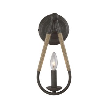 APLIQUE DECORATIVO NEGRO CON SOGA OVALADA 13CM*33CM E27 COD.4662