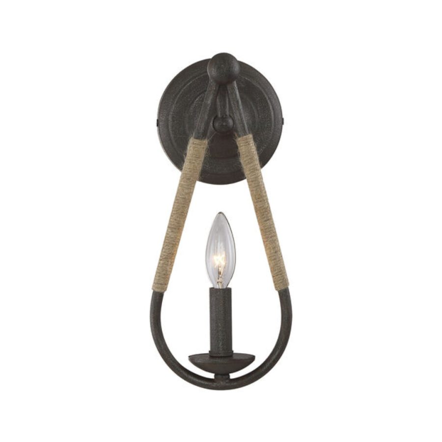 APLIQUE DECORATIVO NEGRO CON SOGA OVALADA 13CM*33CM E27 COD.4662