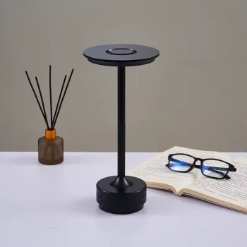 LÁMPARA DECORATIVA DE MESA RECARGABLE DIMEABLE TOUCH NEGRA 3W 3*28.5CM COD.4665