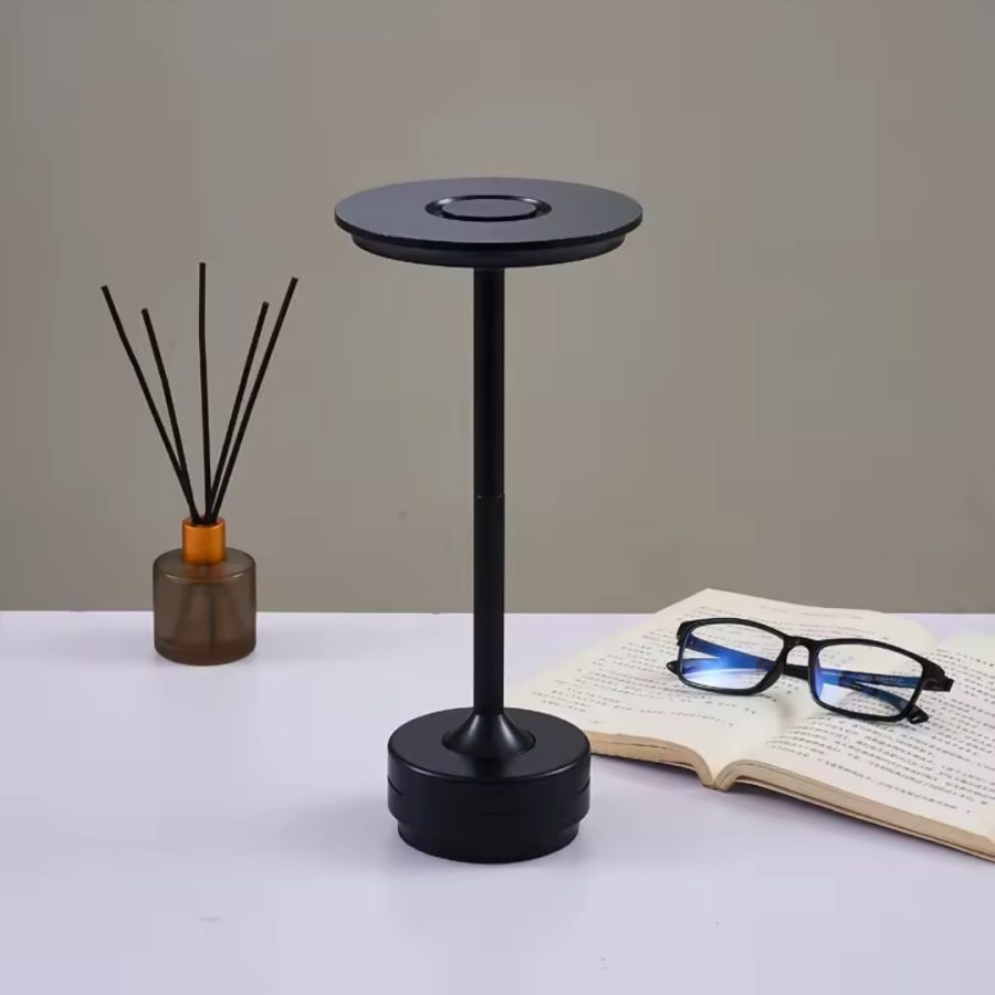 LÁMPARA DECORATIVA DE MESA RECARGABLE DIMEABLE TOUCH NEGRA 3W 3*28.5CM COD.4665