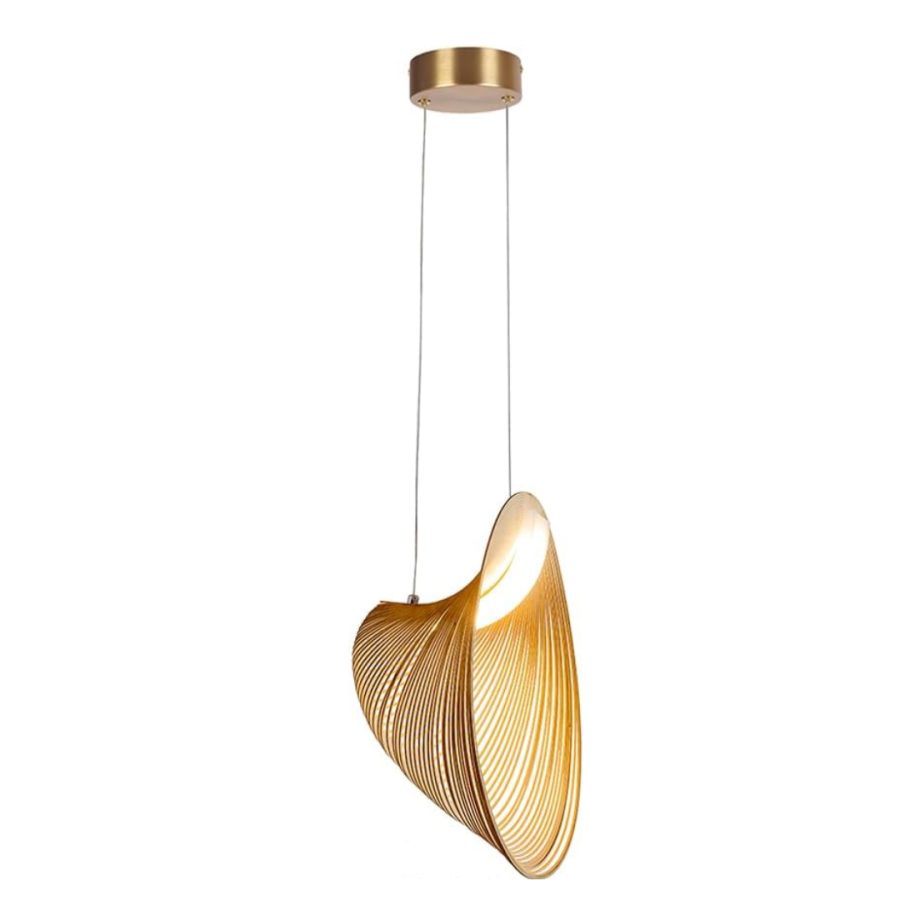 LÁMPARA COLGAR DE MADERA LED INTEGRADO 28W 3000K D80CM COD.3613