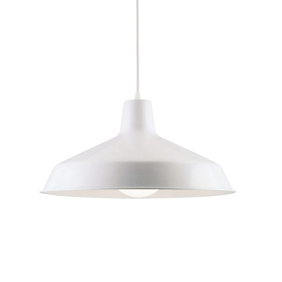 LÁMPARA DECORATIVA COLGAR METAL BLANCO TIPO CAMPANA E27 25CM*124CM COD.3224
