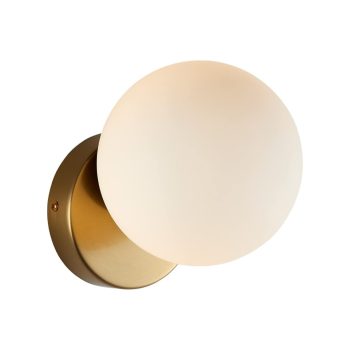 APLIQUE DECORATIVA BASE DORADA GLOBO BLANCO E27 COD. 3520