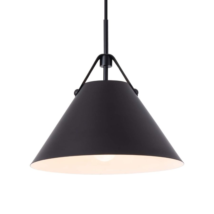 LÁMPARA DECORATIVA DE COLGAR NEGRA TRIANGULAR E27 27CM*10CM*120CM COD.3658