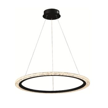 LÁMPARA DECORATIVA COLGAR ARO NEGRO RODEADO DE ACRILICO 37W 110V 3000K COD.3239