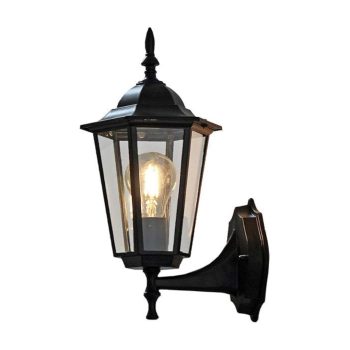 APLIQUE DECORATIVO TIPO FAROL NEGRA CRISTAL TRANSPARENTE E27  17CM*13CM COD.3262