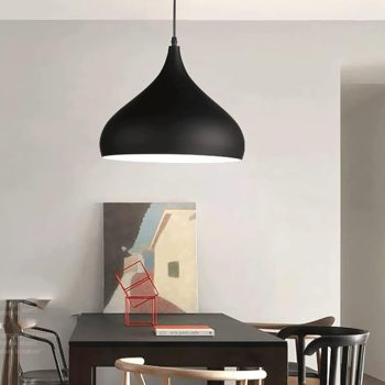 LÁMPARA DECORATIVA DE COLGAR TIPO CAMPANA CIRCULAR NEGRA E27 COD. 4808