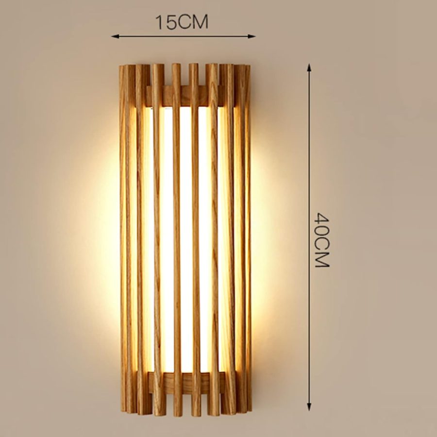 APLIQUE DECORATIVO SEMI CIRCULAR LARGO DE MADERA E27 15*H40CM Cod.4795