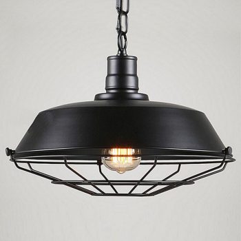 LÁMPARA DECORATIVA TIPO CAMPANA NEGRA CON REJILLA E27 D36 COD. 4807