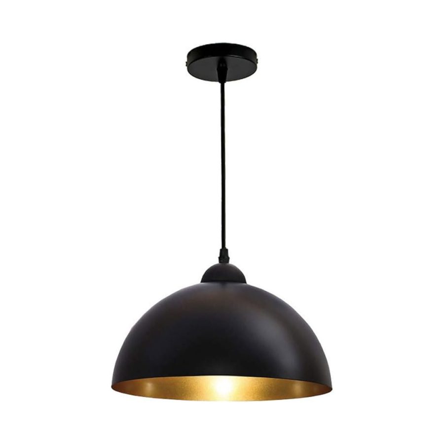 LÁMPARA DECORATIVA COLGAR TIPO CAMPANA CIRCULAR NEGRA E27  D30CM Cod.4800